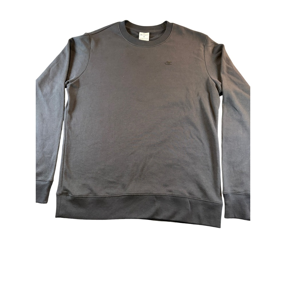 Champion Mens Crewneck Sweatshirt Charcoal Gray Tonal Logo Pullover Size M